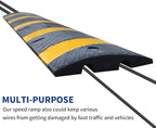 BESEA 6FEET Heavy Duty Rubber Speed Bump, 72" x 12" x 2" Heavy Duty Speed Bump Cable Protector Ramp for Driveway, Road Parking, Garage, Parking Lot, Warehouse