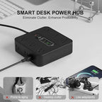 16-in-1 Power Strip with Switch & Surge Protection, Travel Extension Cord with USB Ports, Outlet Electrical Extender, 6.5FT Extension Cord On/Off Switch, 16 Outlet USB-C Power Strip(Black)