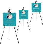 63" Instant Easels Stand for Wedding Sign & Posters,Adjustable Metal Easels for Display Painting Canvas,Folding Tripod with Portable Bag by JoyYeux,Black 3Pack