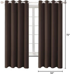 BGment Blackout Curtains for Bedroom - Grommet Thermal Insulated Room Darkening Curtains for Living Room, Set of 2 Panels (52 x 72 Inch, Brown)