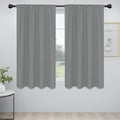 Easy-Going Rod Pocket Blackout Curtains for Bedroom, Room Darkening Window Curtains for Living Room, Thermal Insulated Noise Reduction Solid Window Drapes, 2 Panels(52x63 in, Light Gray)