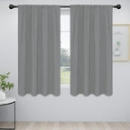 Easy-Going Rod Pocket Blackout Curtains for Bedroom, Room Darkening Window Curtains for Living Room, Thermal Insulated Noise Reduction Solid Window Drapes, 2 Panels(52x63 in, Light Gray)
