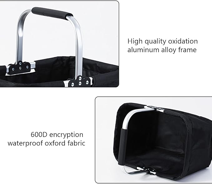 Shopping Bag Basket Foldable, 26L Grocery Storage Container, Market Shopping Basket for Supermarket Camping Picnic Travel Home Farmhouse Kitchen Stores Durable Lightweight Organizer Tote Carrying Bag