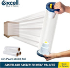 Excell SF-773 Hand Saver Stretch Film Dispenser with a Adjustable Brake for 3" Core Film, Stretch Wrap Dispenser, Wrap Handle with a Brake for Easy Packaging Experience (Adjustable Brake Edition)