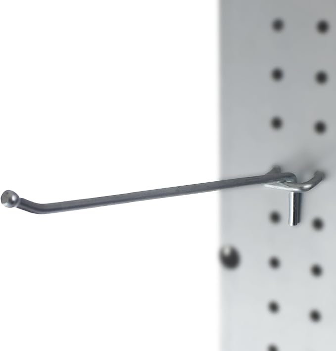 Presa Heavy Duty Metal Peg Board Shelving Hooks, 8-Inch, 50-Pack