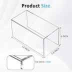 Acrylic Shelf Riser 12x5.9x6 pack of 2, Large Acrylic Risers for Desserts, Cupcake, Toys, Collectibles, Merchandises, 12x5.9x6 Inch