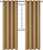 BGment Blackout Curtains for Bedroom - Grommet Thermal Insulated Room Darkening Curtains for Living Room, Set of 2 Panels (52 x 95 Inch, Khaki)