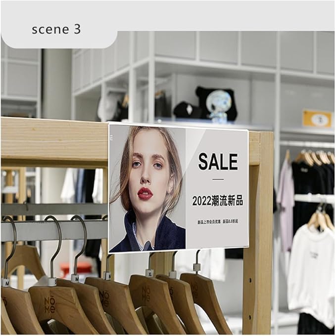 Self Adhesive Label Holder Acrylic Price Tag Displays Sign Holder Clear Table Counter Top Stand 2 Pack (150*150mm/5.9*5.9 inches)