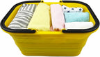 SAMMART 12L (3.17Gallon) Collapsible Tub with Handle - Portable Outdoor Picnic Basket/Crate - Foldable Shopping Bag - Space Saving Storage Container (Golden Yellow)