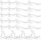 G.CORE 24-Pack Pegboard Hooks, 2" 4" Peg Board Tool Utility Hangers Fit 1/4" Pegboards, Heavy Duty Metal Shelving Brackets, Wall Organizers and Storage for Craft Room Garage Workbench Office (White)