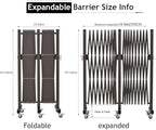 GYMTIME Industrial Expandable Metal Barricade, Safety Barrier with Casters, Flexible Mobile Folding Gate, Adjustable Traffic Fence for Warehouse, Shopping mall, Garden, Brown, 18 Feet, 47 inch High