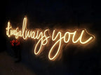 Super Large LED Neon Sign 'it was always you' Neon Night with Dimmable Wall Decor for Bedroom Living Room Bar Party Club Wedding Girls Birthday Wall Light Decor