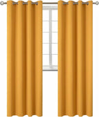 BGment Room Darkening Curtains 95 Inches Long - Grommet Thermal Insulated Drapes Window Treatment Curtains for Bedroom, 2 Panels, 52 x 95 Inch, Mustard Yellow