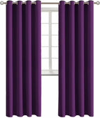 BGment Blackout Curtains - Grommet Thermal Insulated Room Darkening Bedroom and Living Room Curtain, Set of 2 Panels (52 x 84 Inch, Royal Purple)