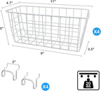 G.CORE 4 Pack Pegboard Baskets, Metal Shelves Hooks to 1/8" 1/4" Peg Boards, Peg Board Baskets Bins Set - Organize Tools Workbench Accessories Garage Storage Wall Mount Organizer Attachments