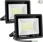 Ceena 2 Pack 120W Hardwired LED Flood Light Outdoor, 12000lm Super Bright Floodlight, IP66 Waterproof 6000K Daylight White Exterior Lights for Backyard, Workshop, Basketball Court