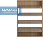 Shoe Shelf Short Tower Closet Unit, Modular Closet System, Wood Closet System Organizer with Storage for Walk In Closets, Clothing Rack for Hanging Clothes, Bedroom, Wood, 25.5"W