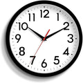 14 Inch Wall Clock Large Battery Operated Big Silent Non Ticking Analog Clock Decorative for Living Room Office Kitchen Outdoor Classroom Bedroom Bathroom School(Black)