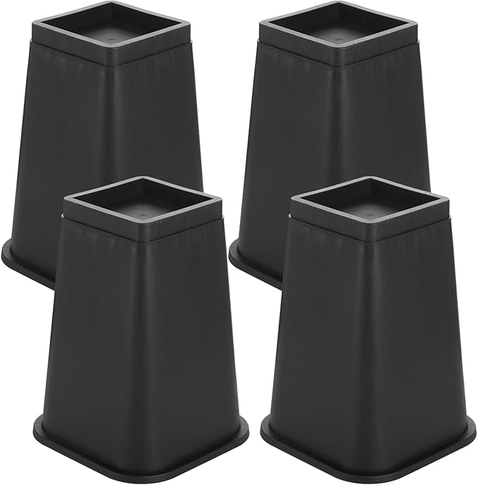 yeesport 4 Pcs Bed Risers, 8 Inch Heavy Duty Sofa Risers Set, Furniture Risers with Protective Foam Top and Rubber Bottom, Non-Slip Bed Risers for Added Storage and Easy Cleaning