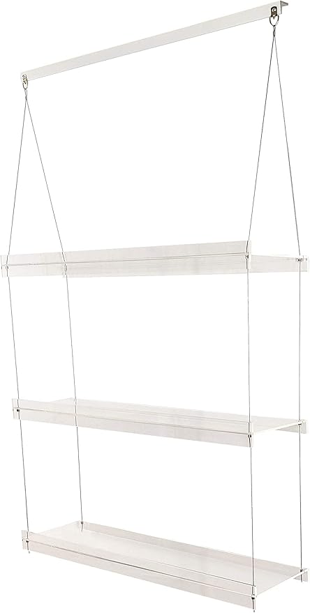 Hanging Acrylic Shelves for Windows (28" Wide, 3 Shelves - 46" Tall)