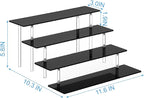 4 Tier Perfume Organizer Stand, Acrylic Risers Display Stands, Display Risers, Perfume Shelf Dessert Display for Party, Figure Stand Funko POP Shelves, Black Cupcake Stand Holder