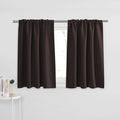 PONY DANCE 36 inches Curtains - Rod Pocket Window Treatments Noise Reduction and Privacy Protection Curtain Tiers, 42 x 36 inches, Chocolate Brown, Set of 2