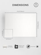 Bumusty Large Cork Board Alternative-47 x35 Felt Bulletin Board Tiles, with 30 Pushpins, 70 Adhesive Tabs, 12-Pack Slat Wall Paneling, Cork Boards for Office Push Pin Board Felt Board-Milky White