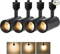 12W Zoomable Track Light Heads,H Track Lighting Heads,15°- 60° Beam Angle Track Lights for Accent Retail,Office, Artwork, 110V Bright Black Track Head 3000K - 4 Pack (Black)