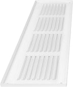 Repa Market Air Vent Cover 16x4 Inch (Outer Dimensions) White Galvanized Steel Louvered Grill Cover with Mesh Screen/Wall or Ceiling Vent/HVAC Register for Indoor and Outdoor Ventilation
