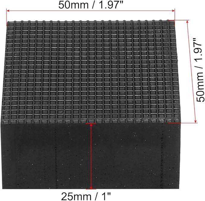 PATIKIL Rubber Anti-Vibration Pads, 4 Pcs Square Vibration Isolation Mats 1.97" x 1.97" x 1" for HVAC, Air Conditioner, Air Compressor, Washer, Dryer, Black