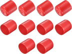 uxcell 10pcs Rubber End Caps 26mm ID Vinyl Round End Cap Cover Screw Thread Protector Red
