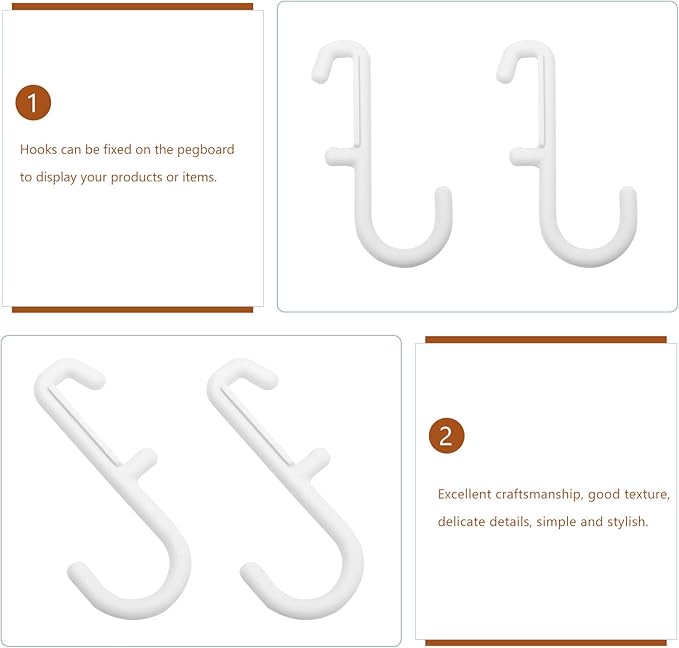 Didiseaon 7Pcs Pegboard Hanging Hooks Wall Mount Storage Hangers for Garage Kitchen Office Tool Organization Utility Shelf Hooks