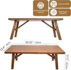 Handcrafted Solid Wood Bench, 43" - Farmhouse-Style Entryway Seating for Living & Dining Room, Rustic Design, Natural Finish