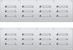 2 Pack Stainless Steel Venting Panel for BBQ Grill Accessory, 15x4.5 Inch (12-Slots), 304 Grade Metal Vent Cover for Masonry Fire Pits & Outdoor Kitchens, Weather Resistant, 15" by 4-1/2"