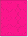 NextDayLabels - 8-1/2 x 11 Neon Color High Light Fluorescent Labels for Laser & Inkjet Printer (Pink Fluorescent, 2.5" Round - 12 Per Page | 300 Labels)