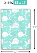 12x15 (50) Blue Whales Designer Poly Mailers Waterproof Self Sealing Tear Resistant Polymailers Shipping Envelopes Premium Printed Bags For Small Businesses