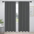 Easy-Going Rod Pocket Blackout Curtains for Bedroom, Room Darkening Window Curtains for Living Room, Thermal Insulated Noise Reduction Solid Window Drapes, 2 Panels(52x84 in, Gray)