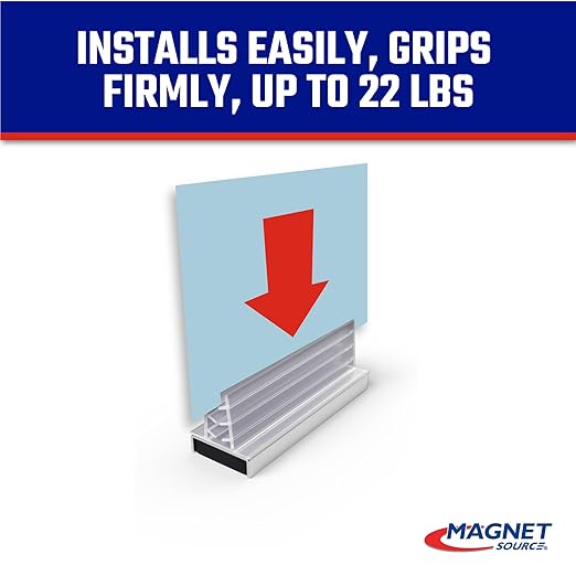 Master Magnetics Magnetic Sign Holder Pack - Magnetic Sign Holders for Door Frames, Metal Shelves, Whiteboards - Powerful Magnet - Retail EZ Grip Holder - 3" L x 1" W x 0.75" H - 25-Pack
