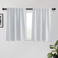 KGORGE Room Darkening Curtains 45 inch Length, Privacy Energy Efficiency Curtains Window Treatment for Bathroom Dining Room Basement, Back Tab, W52 x L45 inches, Greyish White, 2 Panels