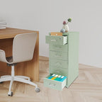 Vertical File Cabinet with 6 Drawer, Metal File Cabinet with Lock Filing Storage with Mobile Casters for A4 Legal/Letter Size Narrow