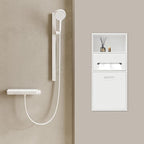 Stainless Steel Shower Niche with Trash Can Stainless Recessed Storage Cabinet White 26 * 11.8 No Tile Needed Wall Niche Recessed Toilet Paper Holder for Kitchen Living Room Bedroom Hotel
