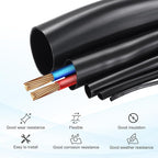 MECCANIXITY 10m PVC Cable Sleeve Tubing, 8mm PVC Tube Black Cord Organizer Wire Shielding Sheathing Wrap