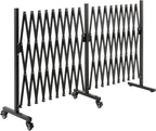 SMONTER Expandable Barricade Gate, 200" Metal Safety Barrier Gate with Casters, Accordion Garden Yard Fence Portable Dog Gates with Latch Indoor Outdoor