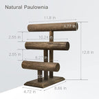 LadyRosian Wooden Bangle Display Holder Stand,3-Tier Wooden Rotating Jewelry Display Stand (Brown-3 layers)