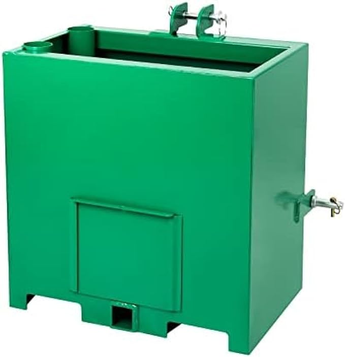 3 Point Hitch Ballast Box, 800 Lbs Tractor Ballast Box with 2'' Quick Hitch Receiver for 3 Point Category 1 Tractors, Loaders and Skid Steers,Green