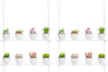 2-Pack Clear Hanging Window Plant Shelves, 2-Tier Indoor Wall Plant Stand Flower Display Organizer Storage for Microgreens,Succulents,Flower,16-Inch