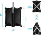 Set of 4 Sand Bags(160lbs) with 1680D Heavy Duty Fabric and Double Sewing Line and Zipper Perfect for Outdoor Gazebo Canopy Leg Umbrella Tent Carport Weights (Gray)