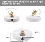 HONWELL LED Spotlight Wireless Accent Lights 2 Pack Battery Powered Warm White Puck Lights with Remote,Under-Cabinet Light Indoor Closet Light with Rotatable Head,Picture Light for Paintings