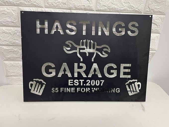Custom Garage LED Sign, 12.0 inches × 7.0 inches, Wood, Art Deco, Personalized Garage Neon Light, Wall Mount, Neon Light, Property Decorative Signage