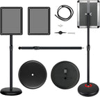 8.5x11 Poster Stand Holder Adjustable Floor Standing Sign Holder Vertical and Horizontal View Sign Display, Aluminum Snap Frame with Safety Corner (Black-8.5x11)